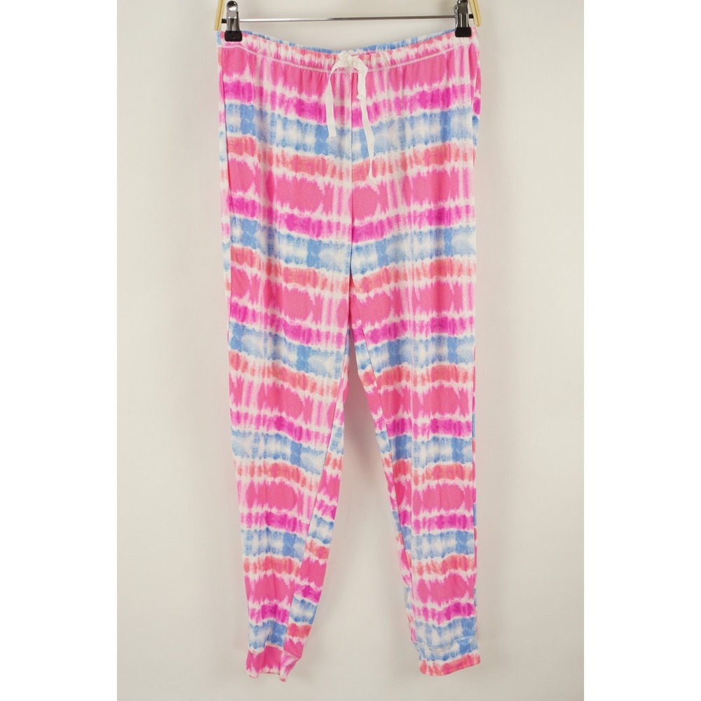 New Sainteve Tie Dye Striped Knit Pajama Sweatpants‎ Girls Small Pink Blue